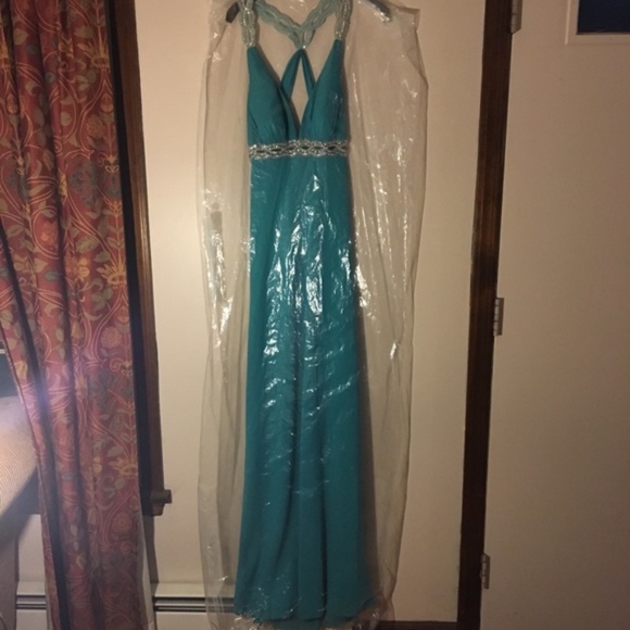 Seafoam Green/Teal Prom/Event Dress. NWT. Gorgeous - Picture 2 of 8